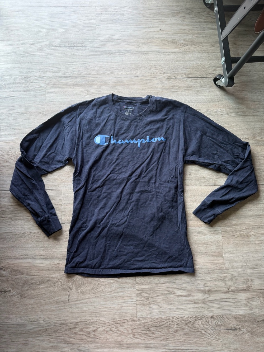 Men’s Champion Long Sleeve Shirt - Navy - Size Medium